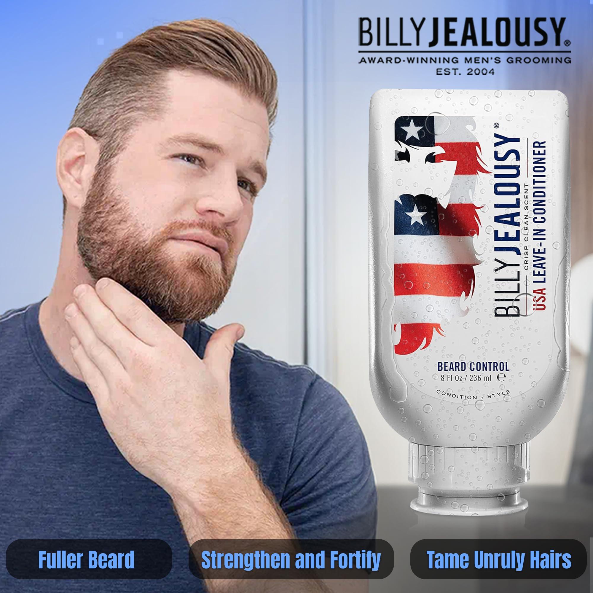 Billy Jealousy Billy Jealousy Original Beard Control Leave In Beard Conditioner for Men with Aloe Leaf Juice and Jojoba Seed Oil, Softens Hair and Skin, Light Hold with Matte Finish, 8 Fl Oz