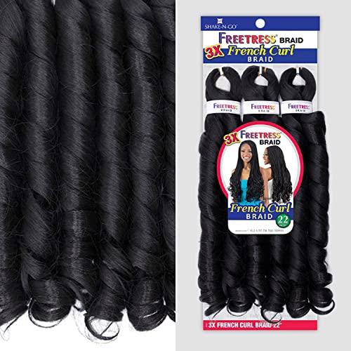 FREE TRESS FreeTress Crochet Braids 3X French Curl 22" (pack of 1, T530)