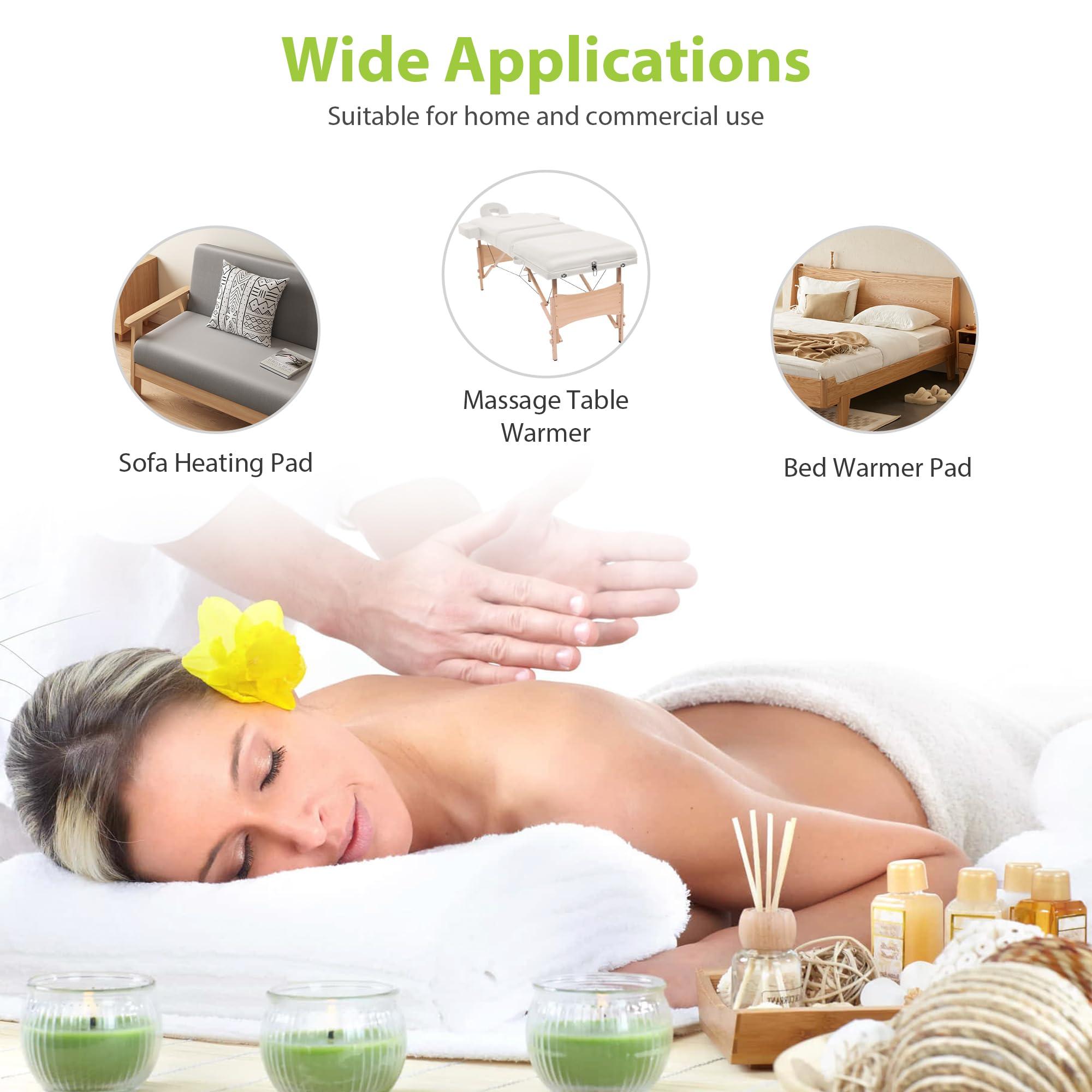 BECALIN Massage Table Warmer Heating Pad Professional SPA Massage Bed Warmer with Timer, 9 Heat Settings, Overheat Protection for Massage Bed & Spa, Thickened & Soft Fleece, 30" x 71"