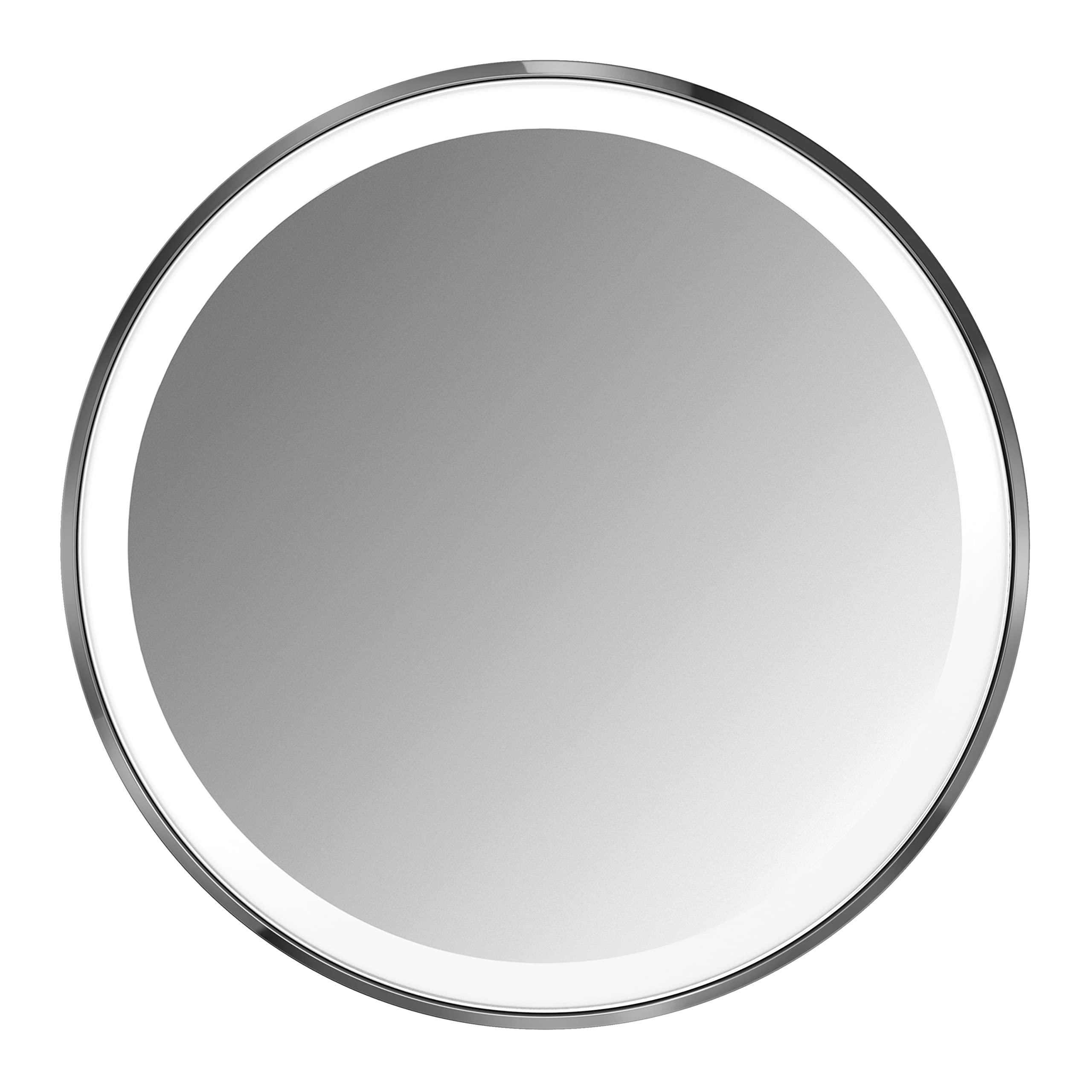 simplehuman simplehuman Sensor Mirror, Lighted Compact Makeup Magnifying Mirror with Light, Round, Travel Size, Black Stainless Steel