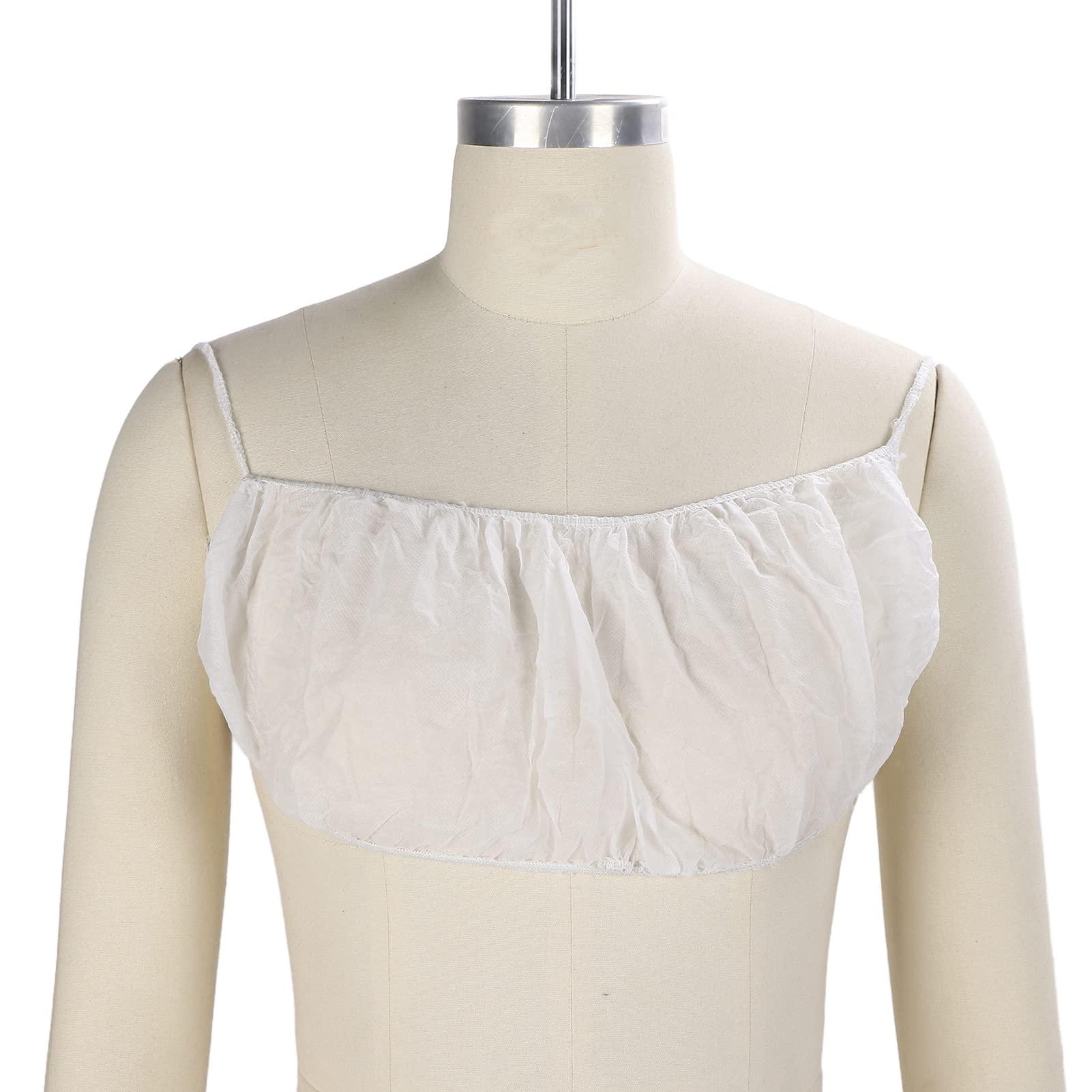 Brrnoo 10pcs Disposable Bras Non Woven Fabric Disposable Beauty Salon Brassieres Top Underwear, Women\'s Disposable Bras Disposable Spa Top Underwear Brassieres Tops for Women(White)