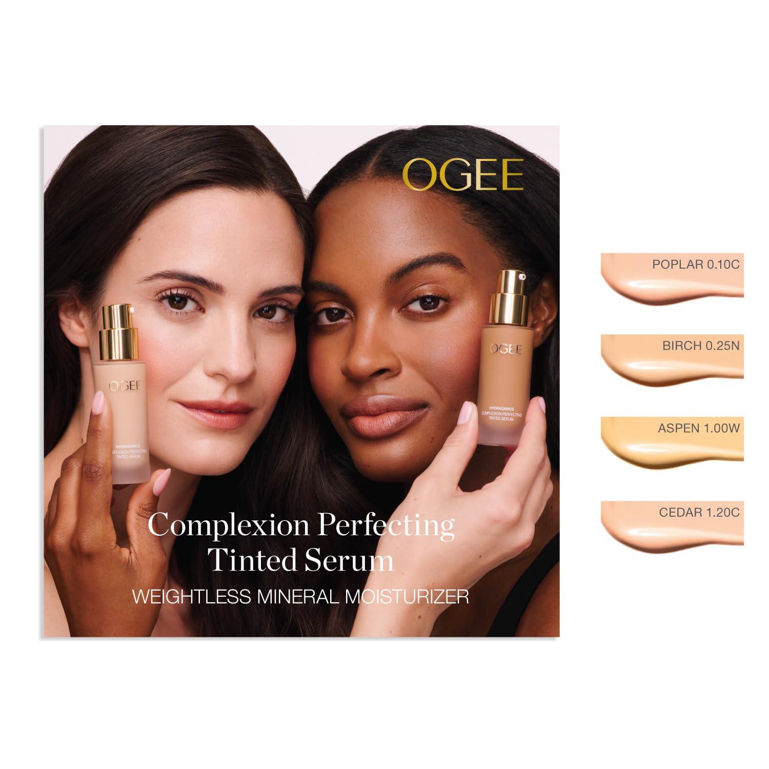 Ogee Ogee Complexion Perfecting Tinted Moisturizer For Face (Cedar 1.20C - Fair, Pink-Beige Undertones) - Lightweight Tinted Serum with Vitamin C & Jojoba Oil - Certified Organic & Made in USA