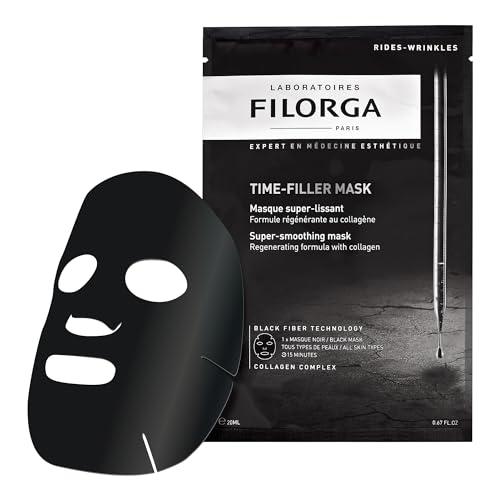 Filorga Filorga Time-Filler Super Smoothing Face Mask, Sheet Mask Soaked in Renewing Serum with Collagen and Polysaccharides For Visibly Smoother Skin in 15 Minutes, Hydrating Facial Treatment, .67 fl. oz.