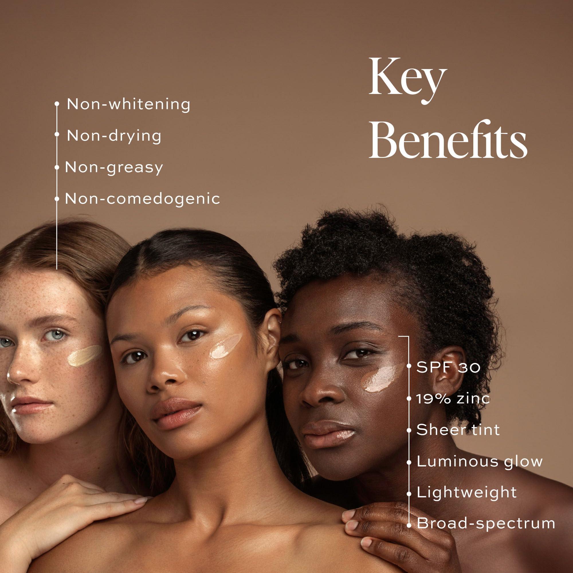 Dime DIME Beauty Tinted Glow Wonderscreen SPF 30, Mineral Sunscreen for Face with 19% Zinc Oxide, Tinted Moisturizer with SPF, 50 g (Shade 02)