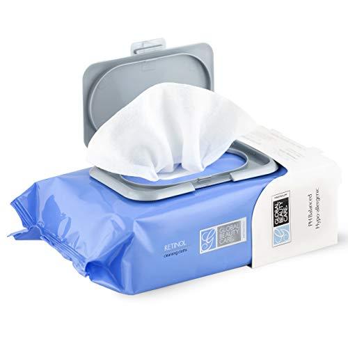 Global Beauty Care Retinol Cleansing Cloths and Makeup Removal Wipes 60 Ct.