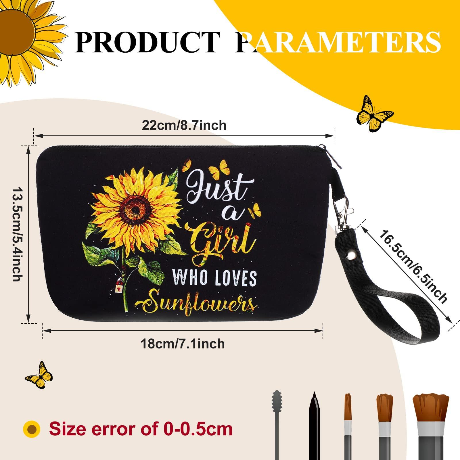 Saintrygo Saintrygo Sunflower Gifts Bag for Women Just a Lady Who Loves Sunflowers Cosmetic Bag Makeup Pouch Purse with Zipper Pencil Travel Supplies