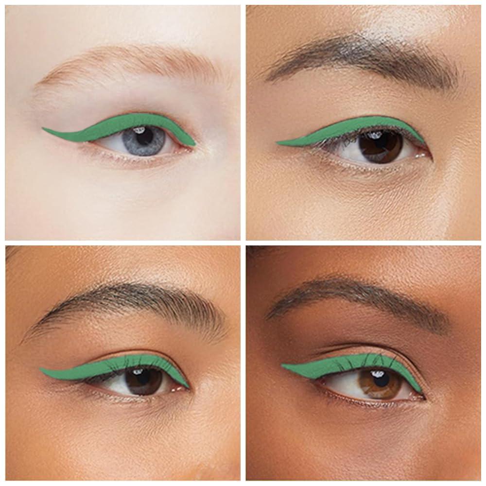 Kaely Kaely Light Green Gel Eyeliner Pencil,Waterproof Smudge Proof Eye Liner Pen,Cat Eye Goth Halloween Makeup,Eye Black Face Paint Lipstick Crayon,Color Colorful Eyeliner Eyeshadow Stick,08