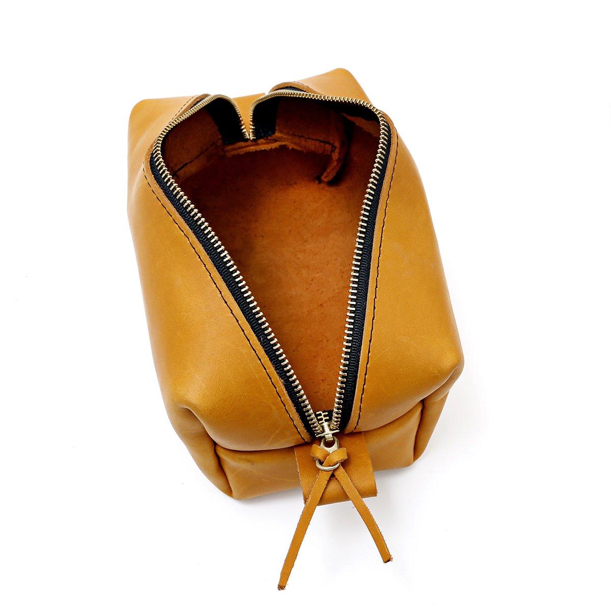 Surf To Summit Surf To Summit Personalized Leather Toiletry Bag, Dopp Kit, Leather Shaving Kit, Groomsmen, Father\'s Day Gift, Travel Shaving Bag (Large -NO Personalization, Tan)