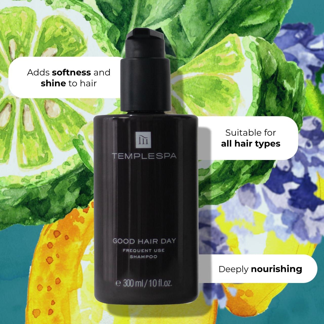TEMPLESPA TEMPLESPA | Good Hair Day | Luxury Hair Shampoo for Smooth and Healthy Looking Hair Natural Ingredients, Free from Parabens, Phthalates and Sulphates, Cruelty-Free, Vegan 10 fl.oz.