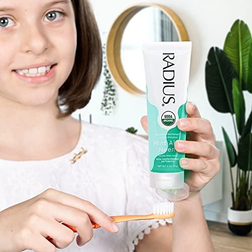 RADIUS Toothpaste, USDA Organic Mint Aloe Neem, 3 oz, pack of 3