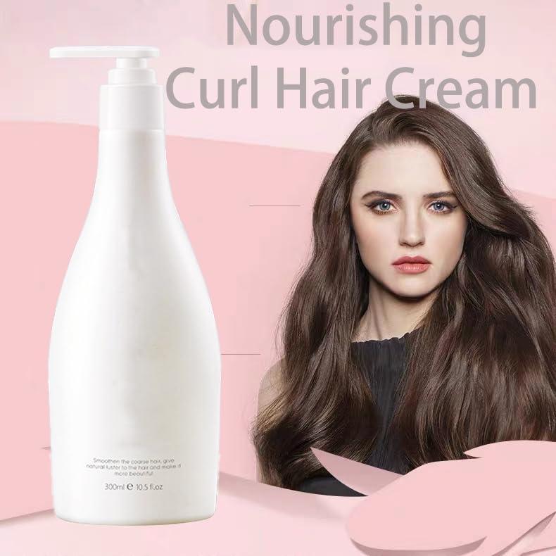 LIFULAN LIFULAN Curl Hair Cream, Curl Defining Styling Lotion, 300ml Defining Styling Gel for Thick, Hydrating Styling Cream Moisture Styling Elastin Conditioner for Curly Hair (1PCS)