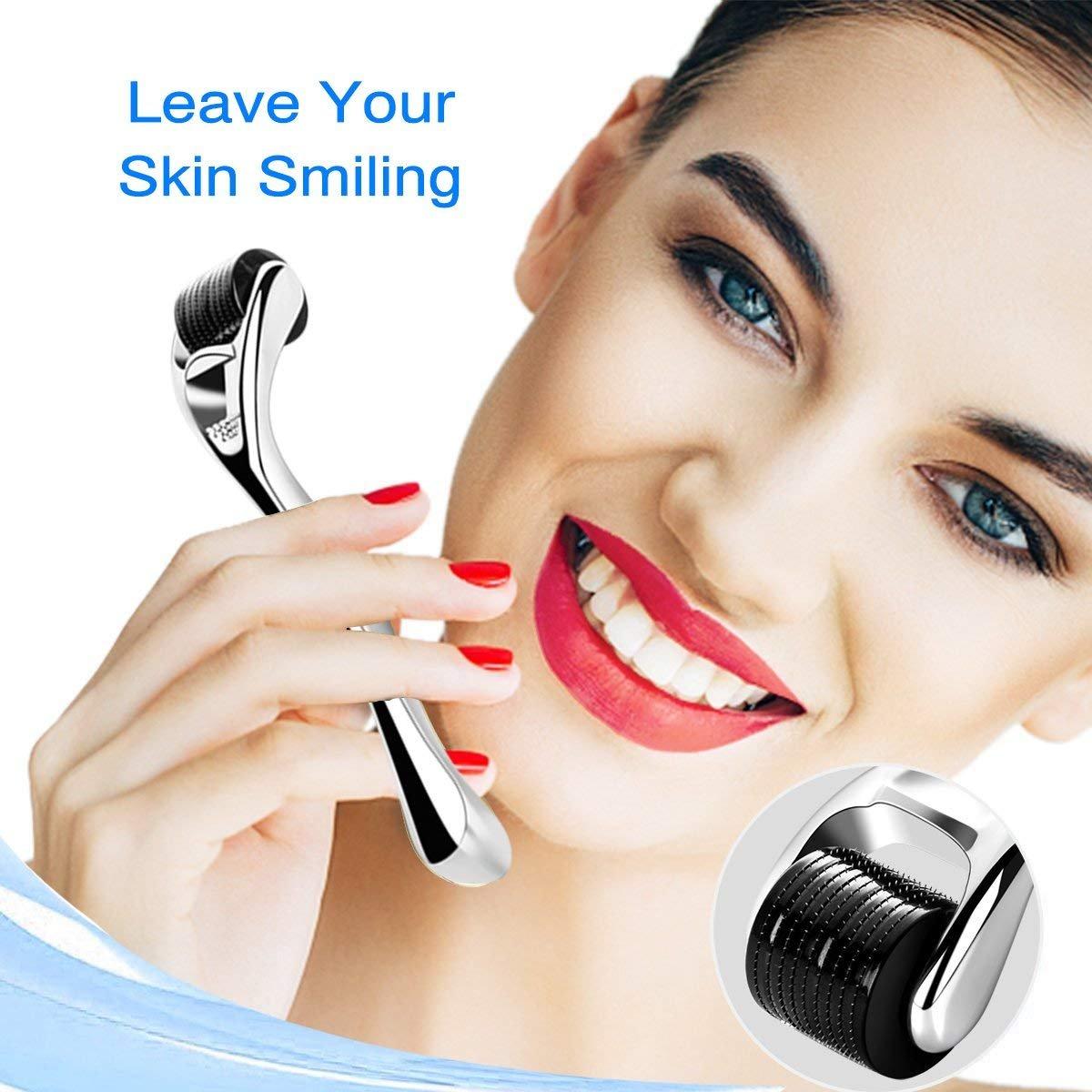 Diougens Lee Derma Roller for Beard - Diougens Lee 540 Titanium Microneedling Roller for Face Body - with Storage Case