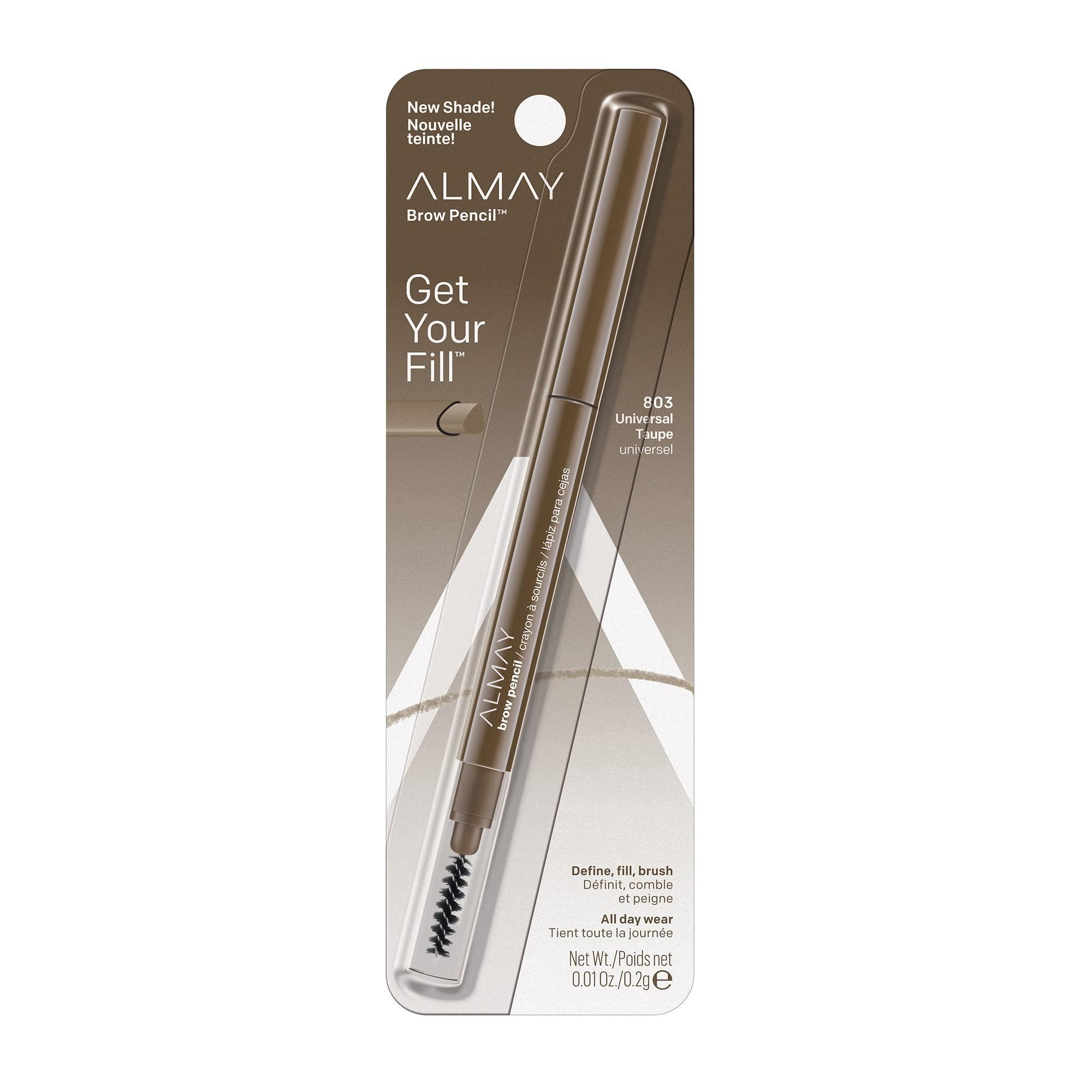 Almay Almay Eyebrow Pencil with Spoolie Brush, Easy to Achieve Brows, Hypoallergenic, Taupe, 0.01 Oz