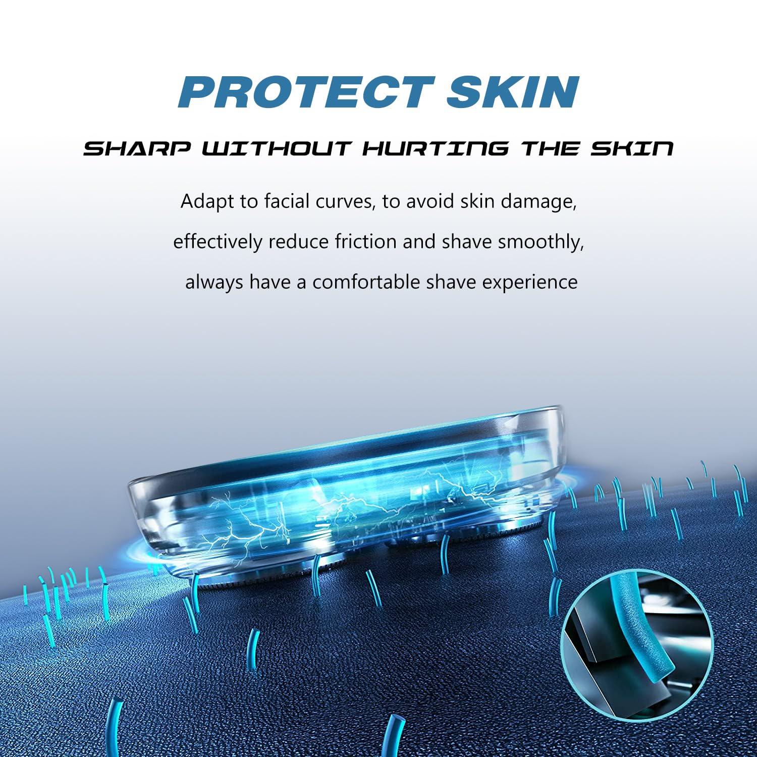 innobeaut HQ8 Replacement Heads Compatible with Philips Norelco Aquatec Shavers, Razor Blades Suitable for Philips Aquatec Heads, HQ8 Heads (3-pc Pack)