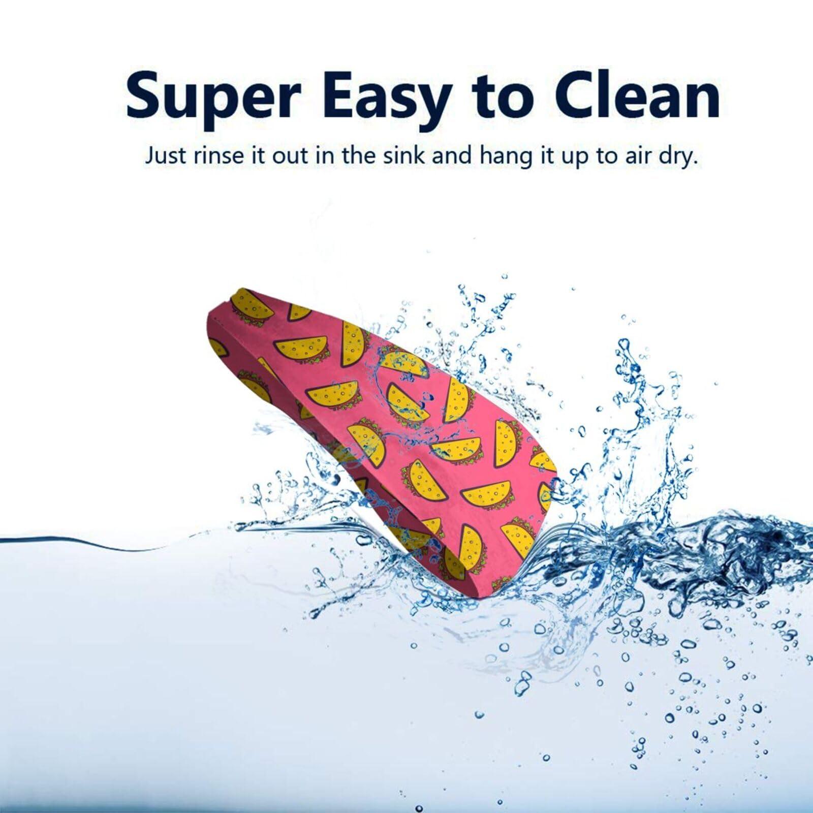 YIPOCH Pink Background Tacos Headbands for Women Non Slip face wash Makeup Headband Sports Running Headband Stretchy Sweat Band Fashion Wide Headbands for Women Head Bands Mens Sweatband