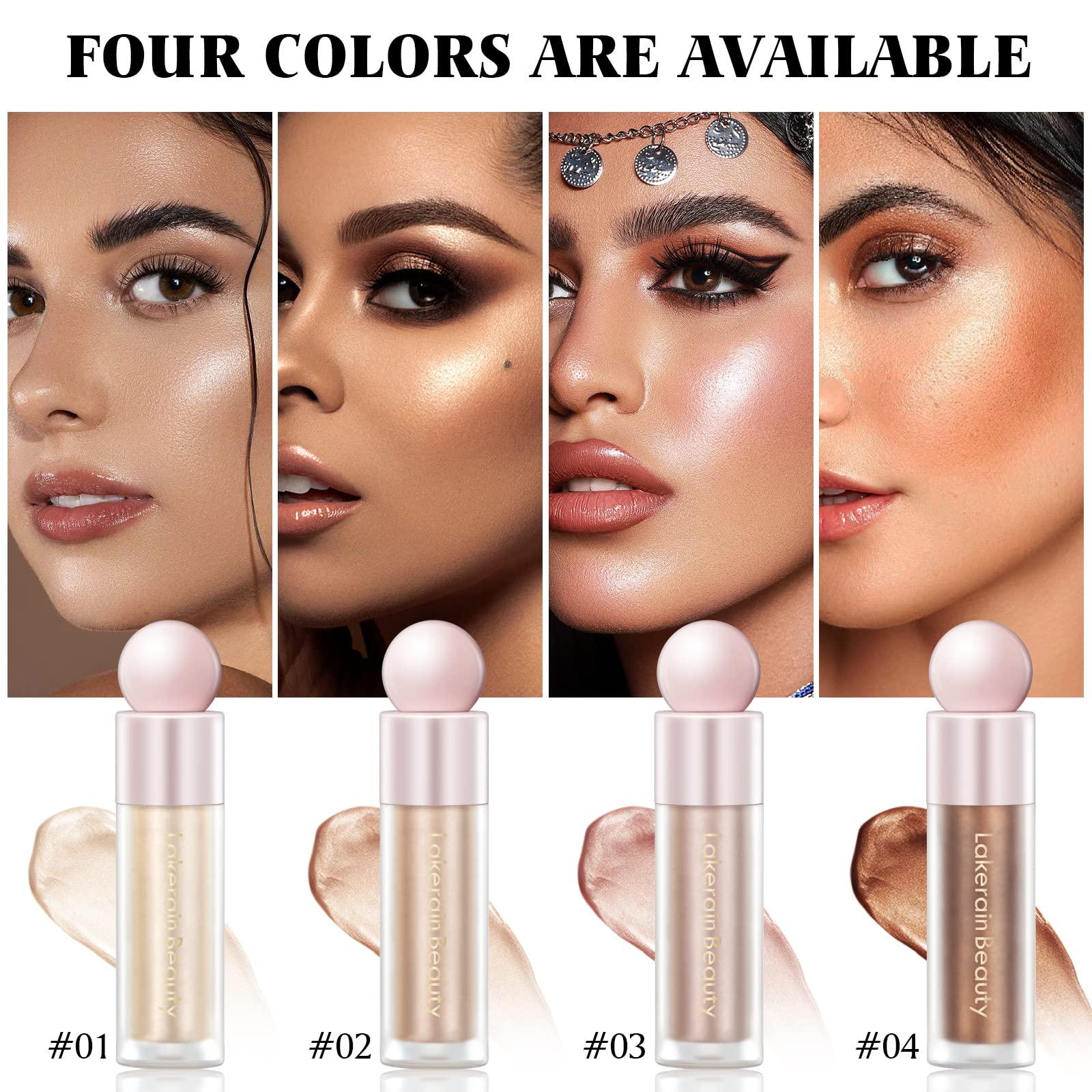 BEFIVECOK BEFIVECOK Liquid Highlighter Makeup, Natural Silky Shimmer Finish Liquid Face Highlighter, Highly Pigmented, Lightweight, Blendable, Soft Cream Highlighter For Face (#03 Rose Gold Shimmer)