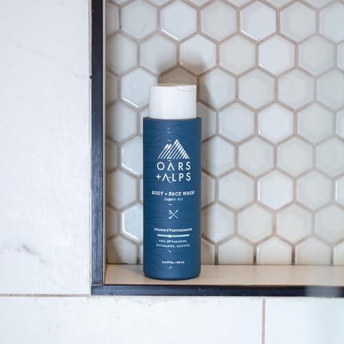 Oars + Alps Oars + Alps Mens Moisturizing Body and Face Wash, Skin Care Infused with Vitamin E and Antioxidants, Sulfate Free, Aspen Air, 2 Pack