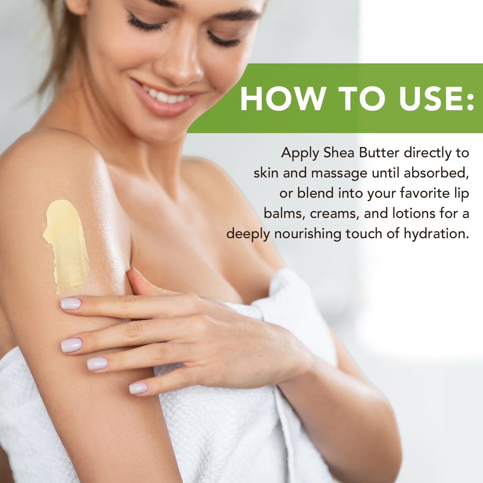 Btefls Pure Organic Shea Butter Raw, Unrefined Body & Face Butter - 100% Natural Vitamin A, E & F - Long-Lasting Hydration for Dry Skin, Hair Care, 7.8 oz