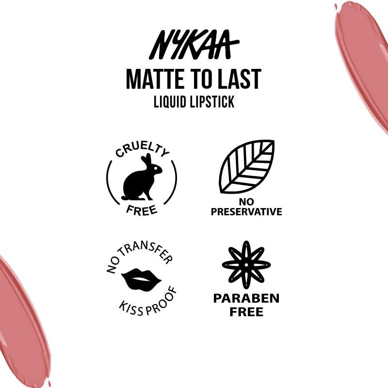 NYKAA Nykaa Cosmetics Matte to Last Transfer Proof Liquid Lipstick - Lip Makeup with Intense Color Payoff - Long Lasting Lip Product - 01 Bombae - 0.16 oz