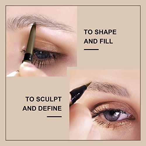 Music Flower Music Flower 2 in 1 Eyebrow Pencil - Waterproof & Long Lasting Liquid Eyebrow Pen - Dual Ended Pencil Fills and Defines Brow Tint with the Precision & Definition of Microblading, Brown