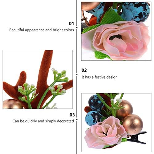 Beaupretty Beaupretty 1 Pair Christmas Antlers Hair Clips Reindeer Antler Headband Deer Horn Barrettes Christmas Hair Accessories for Women Girls