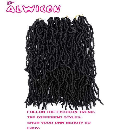 Ailewei AILEWEI NATURL LOCK DREADLOCKS Fashion Faux locs Natural Faux Locs Crochet Braid 100% Premium Fiber Synthetic Hair African Roots Hair Extensions, 4Packs/Lot (18”, 1B