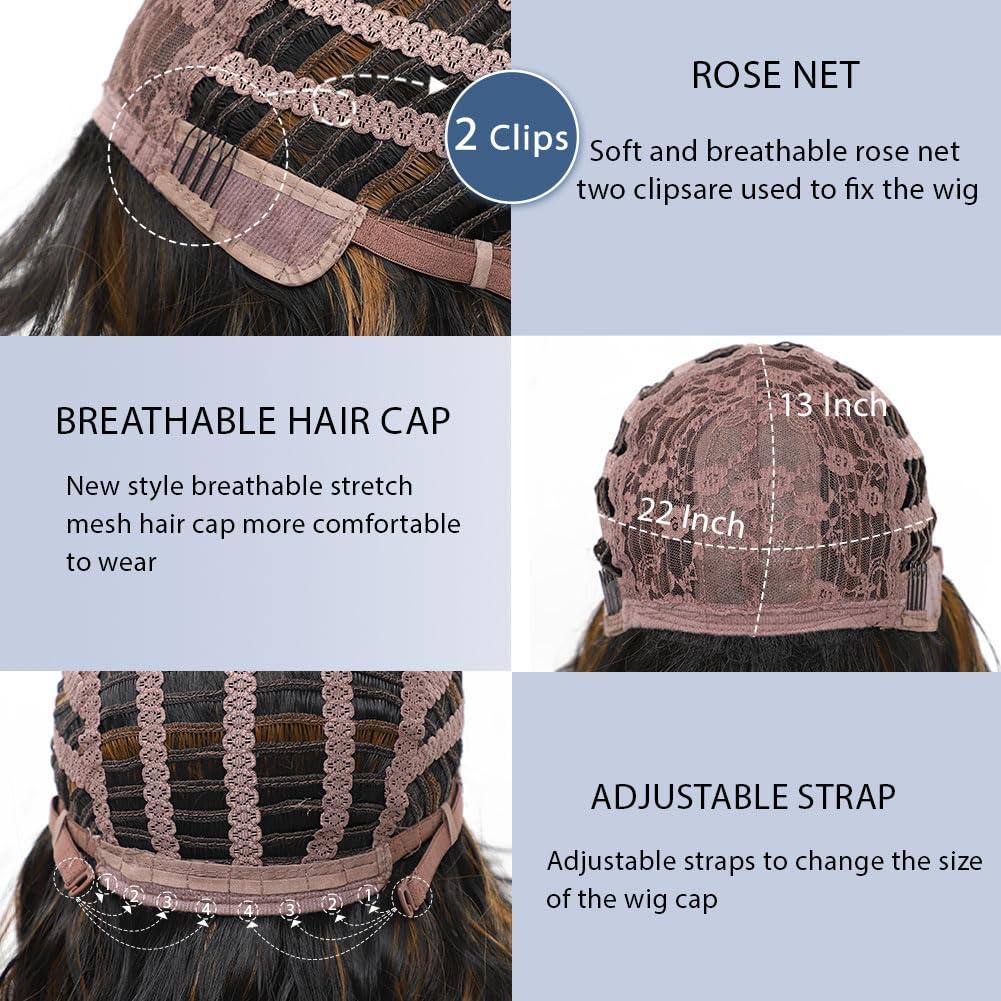 LOSMOEER LOSMOEER Green Wig with Bangs Short Wavy Wigs for Women Shoulder Length Curly Bob Wigs Heat Resistant Synthetic Wigs for Halloween Cosplay Daily Party Use