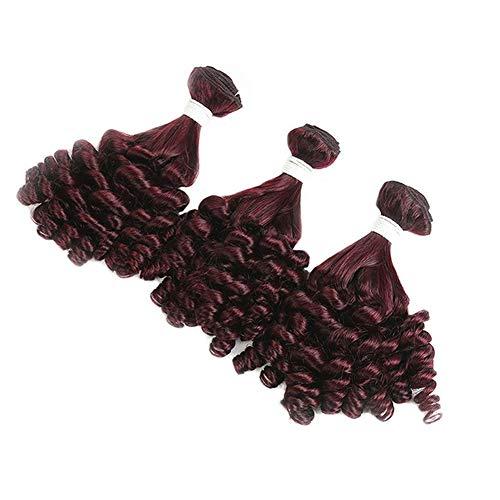 Tony beauty hair Tony Beauty Hair Wine Red Aunty Funmi Human Hair Bundles #99J Burgundy Funmi Curly Peruvian Virgin Hair Weaves Dark Wine Sprial Curly Human Hair Wefts Extensions Mixed Length (10 10 10)