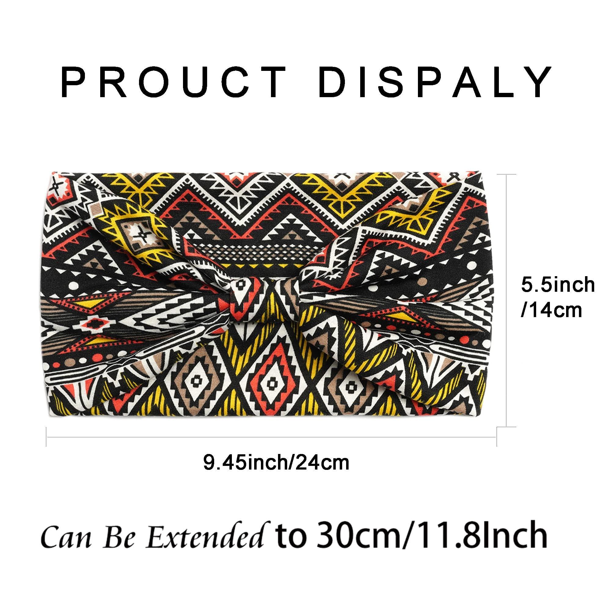 STGDAK STGDAK Boho Headbands For Women non slip Wide Hair Bands Knoted Turban Stretch Fashion Head Bands Yoga Running Sweatband Elastic Headband Stylish Wrap Headbands Hair Accessories for Teen Girls 6 Pack