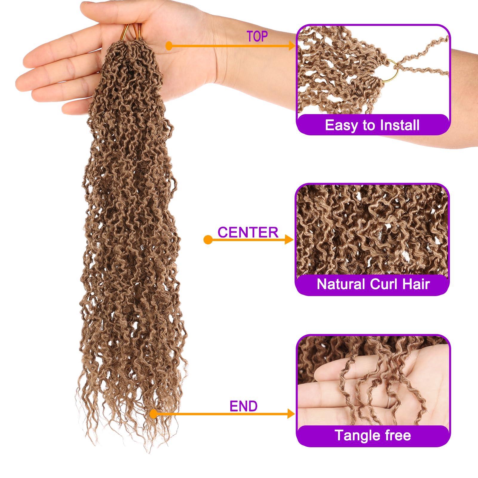 ZRQ ZRQ 12 Inch New Micro Locs Crochet Braids Light Brown Synthetic Curl Crochet Sister Locs Hair African Roots Microlocs Braids 12\'\',27