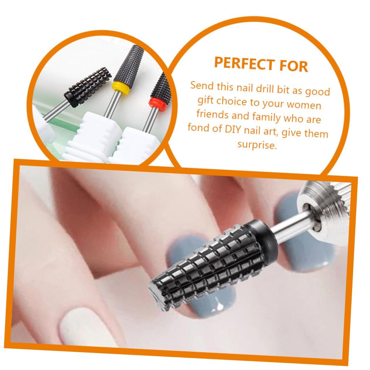 Healeved Healeved Nail Drill Bit Set Black Ceramic Nail Drill Bits for Acrylic Nails Nail Drill Bits for Women Nail Art Drill Bits for Nail Drill