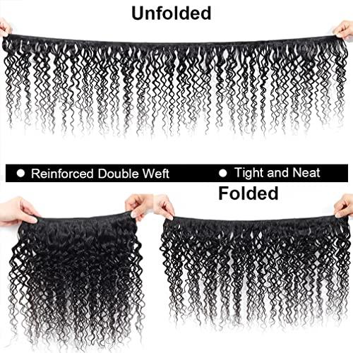 Borchan Water Wave Bundles Brazilian Water Wave Human Hair 3 Bundles Ocean Wave Bundles for Black Women 100% Unprocessed Virgin Human Hair Bundles Human Hair Bundles Water Wave Hair Extensions 12 14 16 Inch