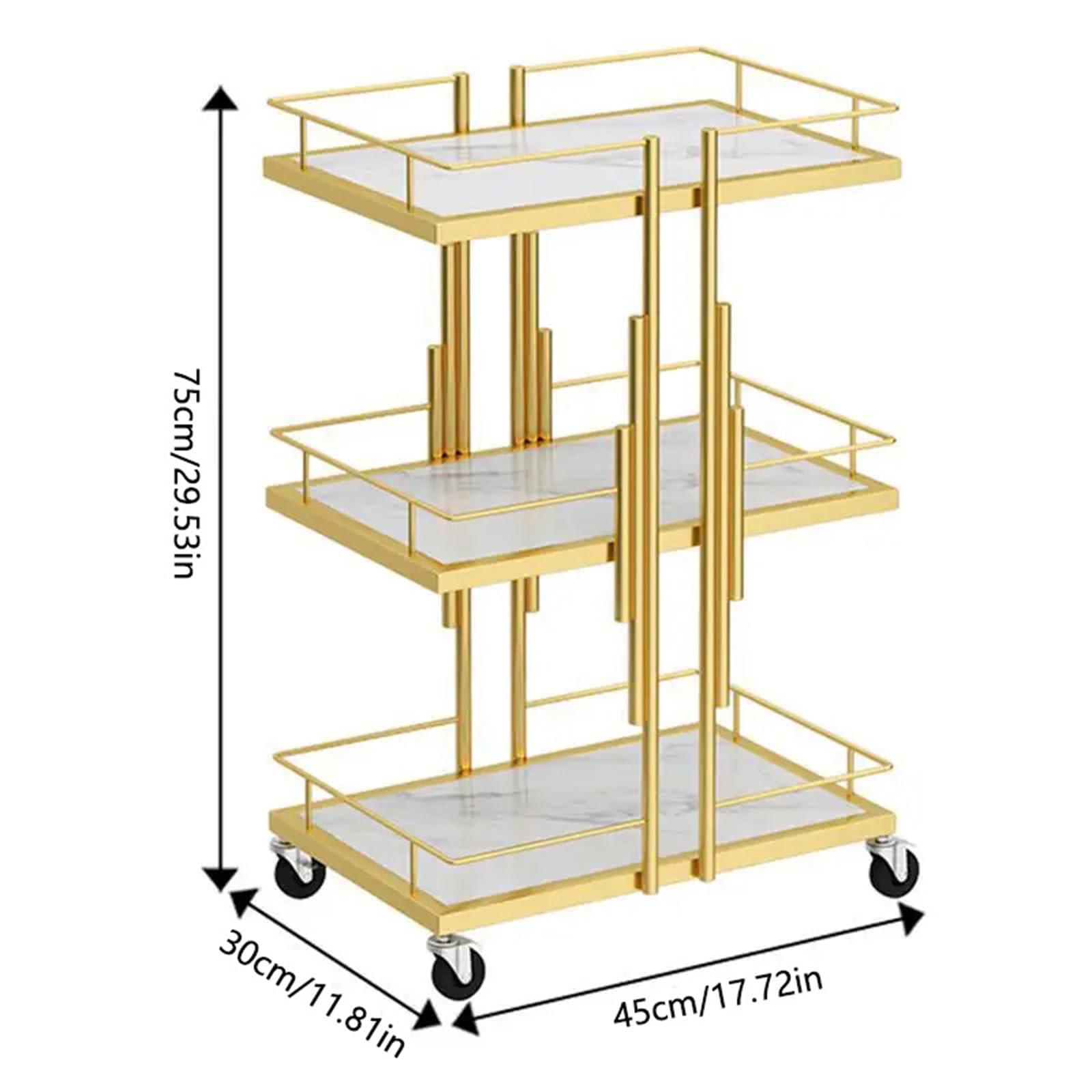 FOGVG FOGVG Beauty Salon Storage Trolley Cart with Wheels Salon Tray Cart Salon Rolling Trolley Hair Styling Salon Trolley Cart Rolling Storage Organizer Utility Cart for Barber Beauty SPA,04