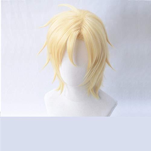 N\W AHJSN Hot Anime Banana Fish Ash Lynx Wigs Aslan Jade Callenreese Golden Cosplay Wig Heat Resistant Cosplay Wig+ Wig Cap