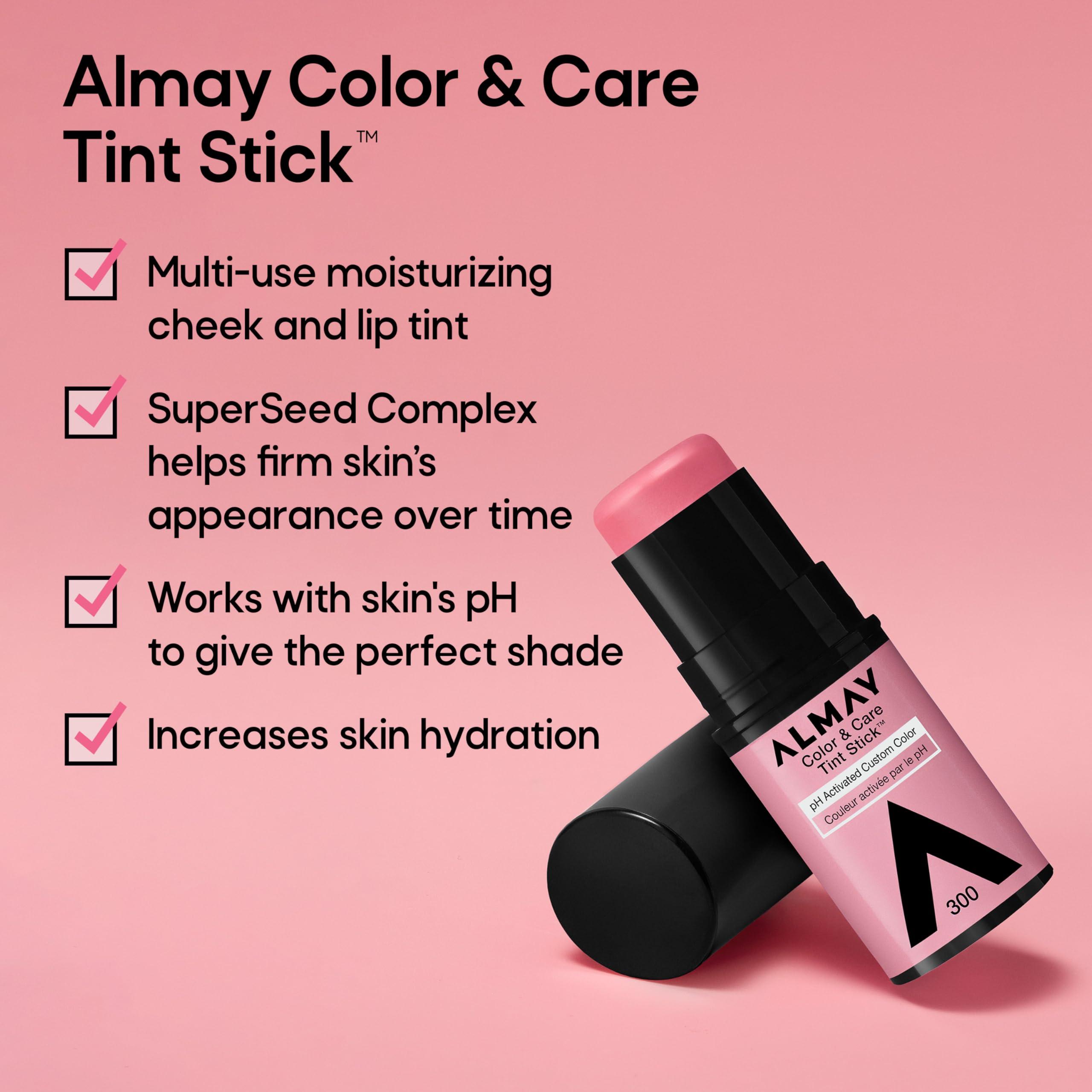 Almay Almay Lip and Cheek Tint, Color & Care Tint Stick, Multi-Use Moisturizing Blush and Lip Color, Dewy Finish, 400 Nude Flush, 0.25 oz