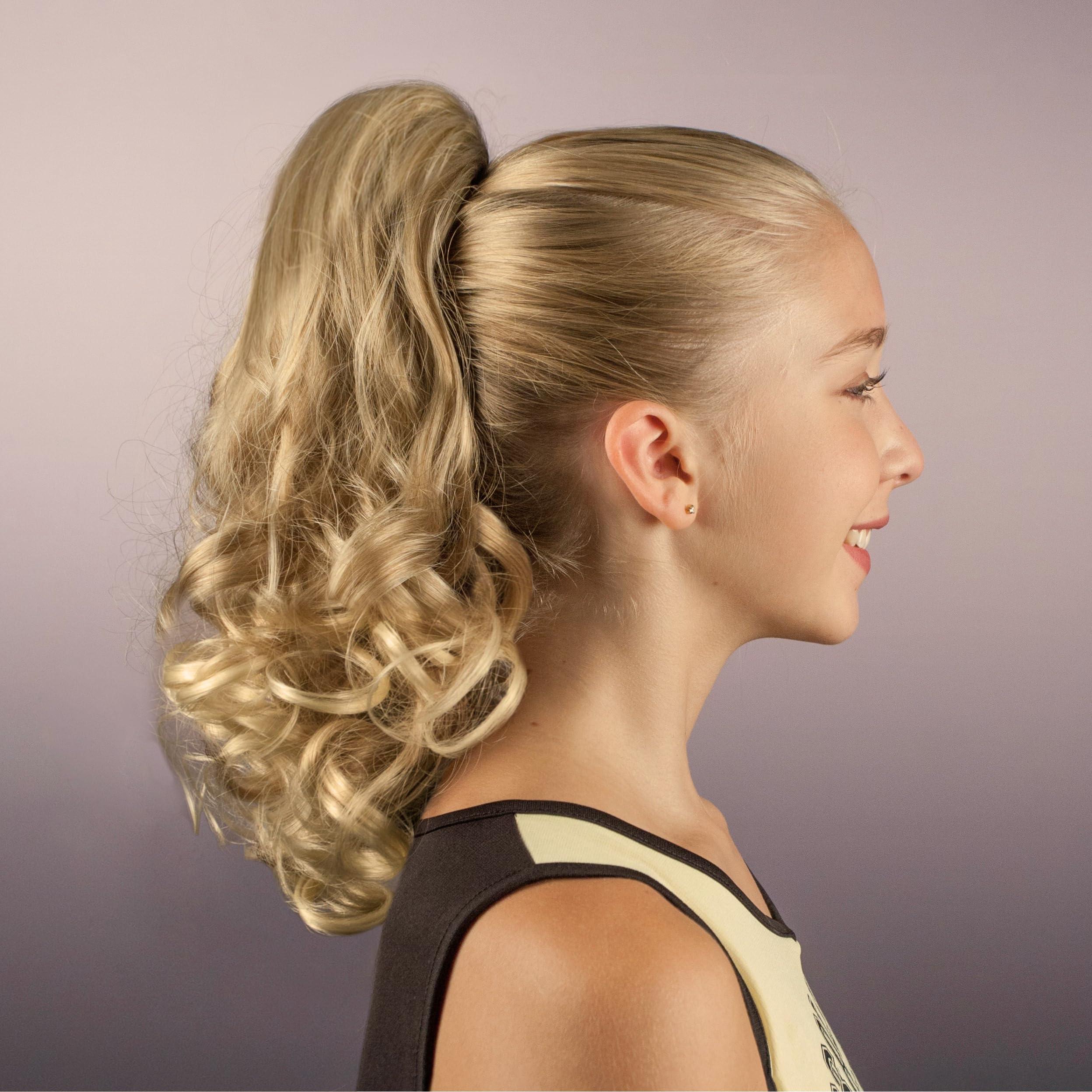 Girly Curls Girly Curls Curly Cheerleader Hairpiece for Cheer and Dance… (Sunkissed)