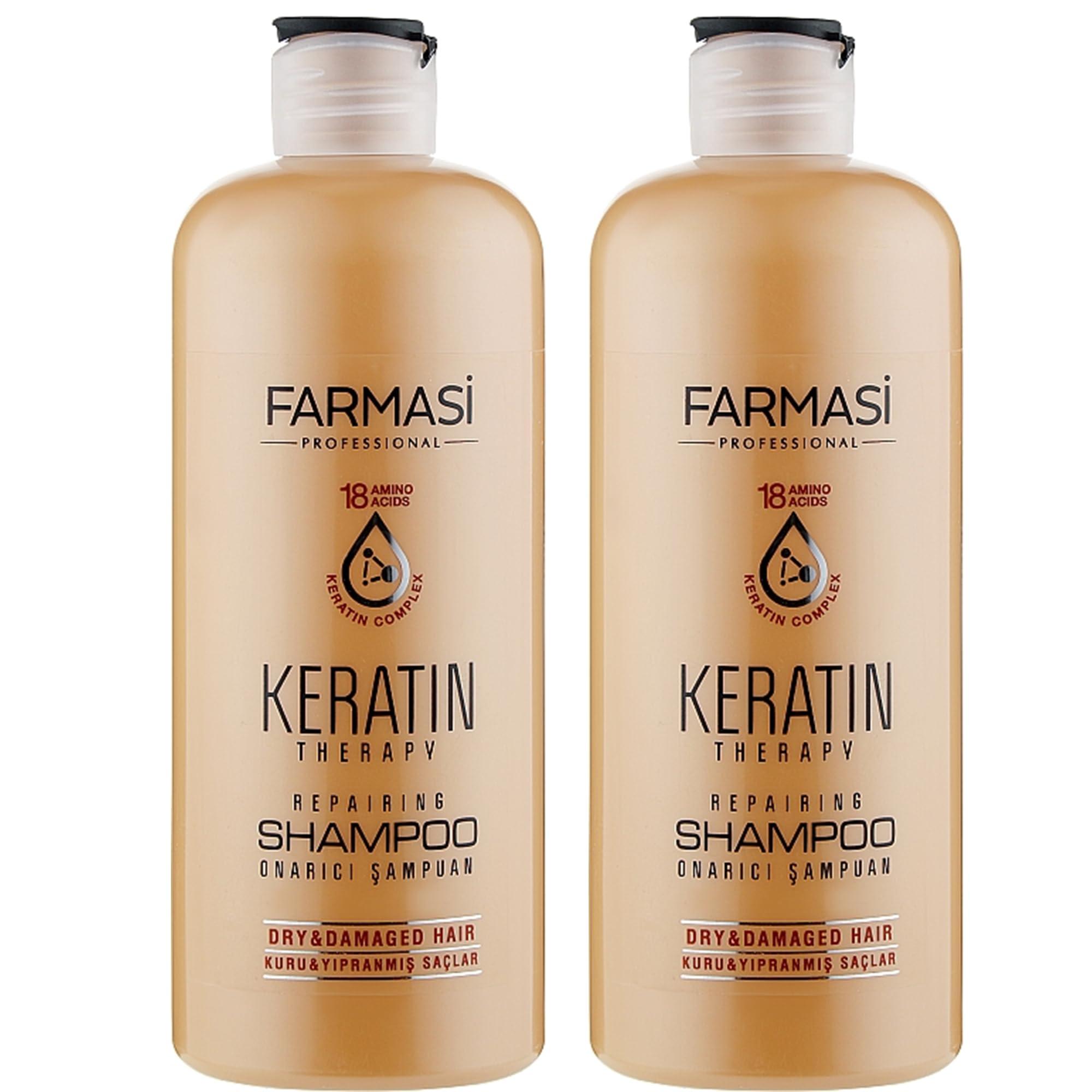 FARMASi FARMASi 2-Pack Keratin Therapy Repairing Shampoo - Hair Strengthening Keratin-Enriched Damage Repair Enhanced Shine Gentle Cleansing All Hair Types Hair Care Revitalizing