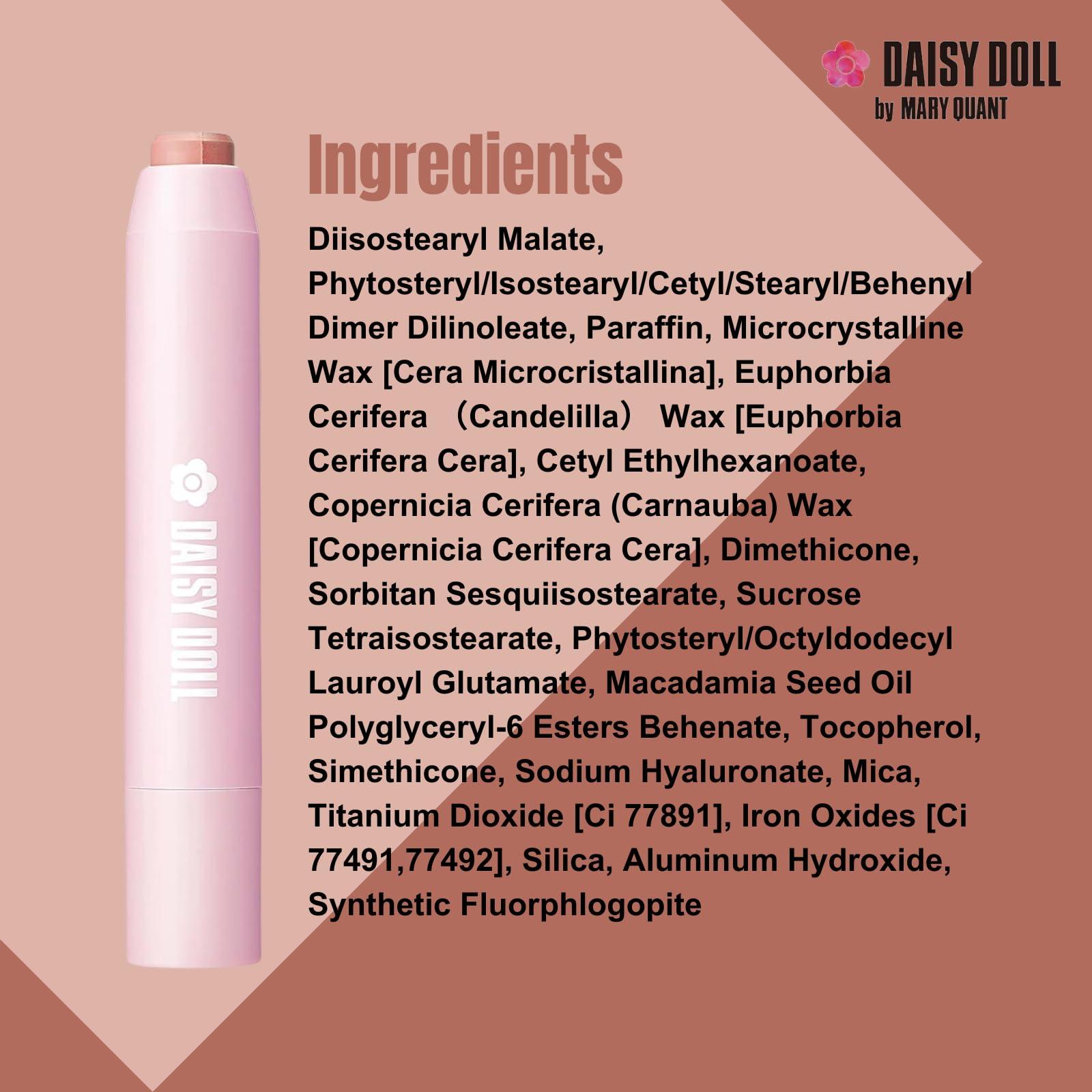 Daisy Doll Daisy Doll Dual Color Eyeshadow Stick, Japanese Two-Tone Cream Eyeshadow Pencil, Long-Lasting & Moisturizing, Highly Pigmented Eye Makeup for Easy Glide, 0.74 Oz, Rosie Pink