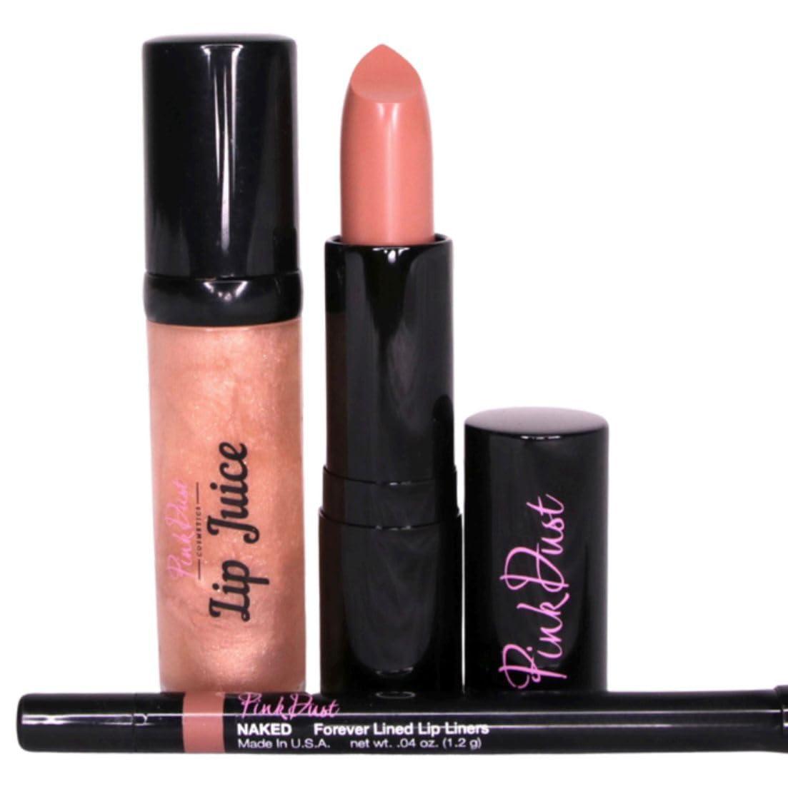 Pink Dust Warm Nude Lip Combo | Nude Lipstick | Liquid Lipstick & Lip Liner Combo Set | Smooth Lipliner Lipgloss and Lipstick Set | Lip Makeup Gifts for Women and Girls