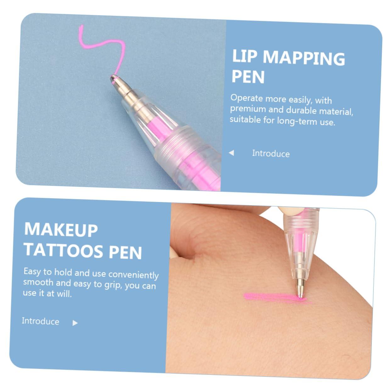 Ipetboom Ipetboom Eyebrow Marker Pen Eyebrow Tattoo Pen Tattoo Supplies Waterproof Makeup Maker Eyebrow Microblading Pen Tattoo Eyebrow Pencil Position Marker Surgery Marker Pen Tool Pink Plastic