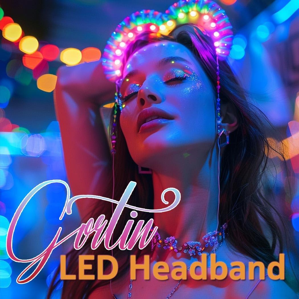 GORTIN GORTIN Light Up Star Headband LED Headpiece Glow Costume Rave Hair Accessories for Women
