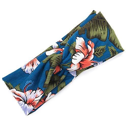Barode Barode Boho Headbands Stretchy Athletic Bandana Headbands Floral Flowers Style Criss Cross Yoga Hair Band Workout Head Wrap for Women and Girls (Pack of 3)