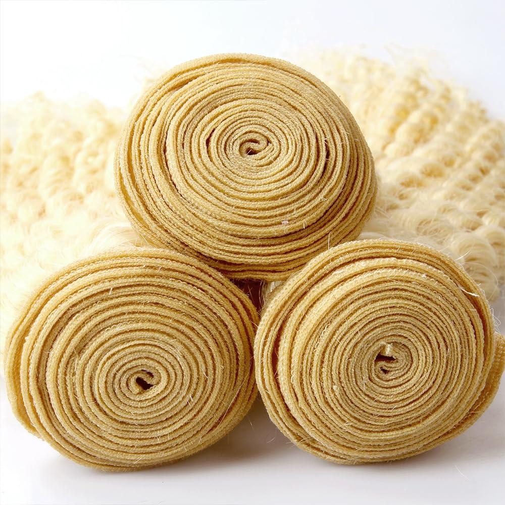 Niciitysi 613 Human Hair Bundles Blonde Bundles Human Hair Deep Wave Bundles 16 18 20 inch Soft And Silky Brazilian Virgin Remy Hair Extensions Double Wetf 613 Deep Wave Bundles