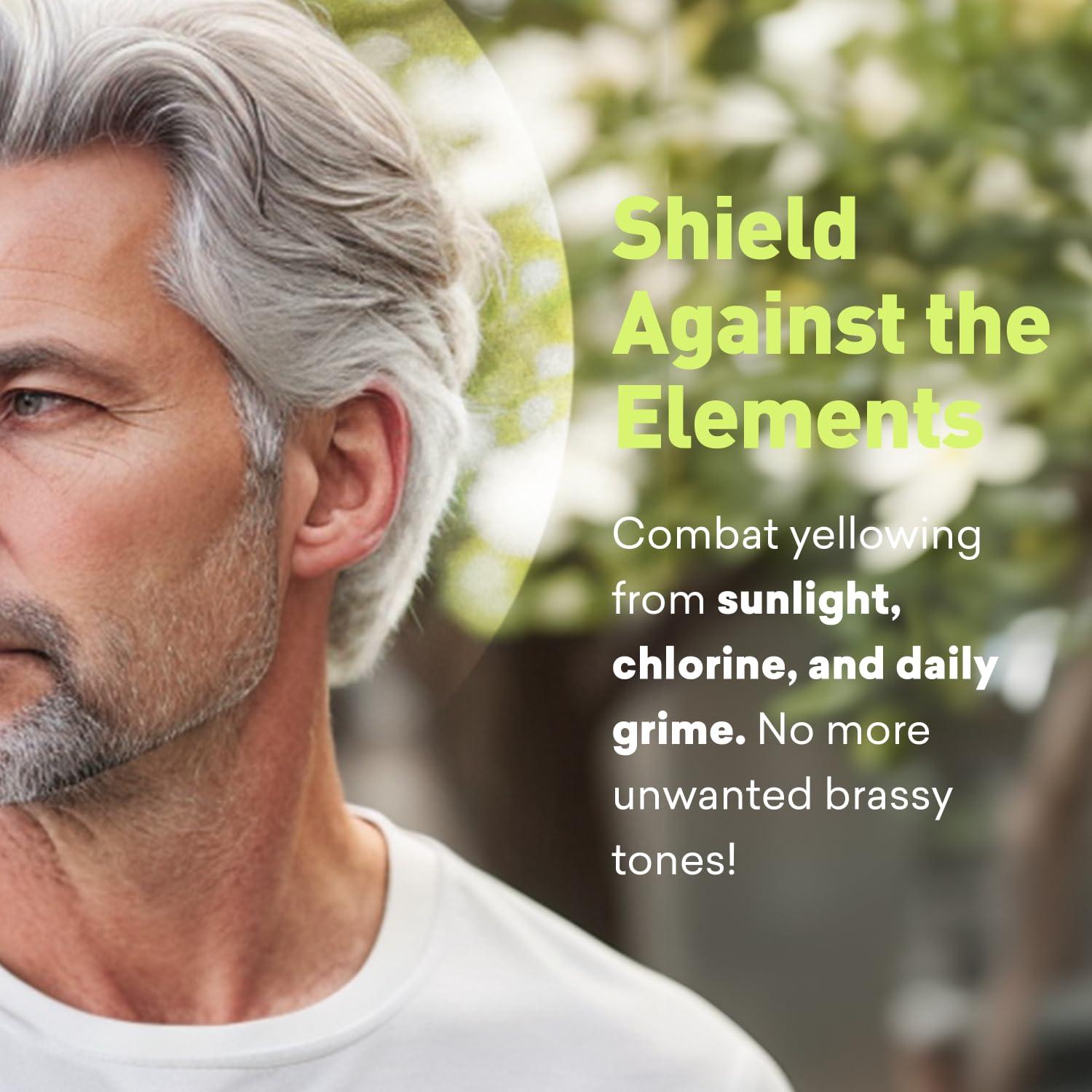 Just Nutritive Just Nutritive Men\'s Gray Hair Shampoo | Remove Yellowing or Brassy Tones with No Sulfates | Natural Ingredients | Gray Hair Treatment | 8 oz.