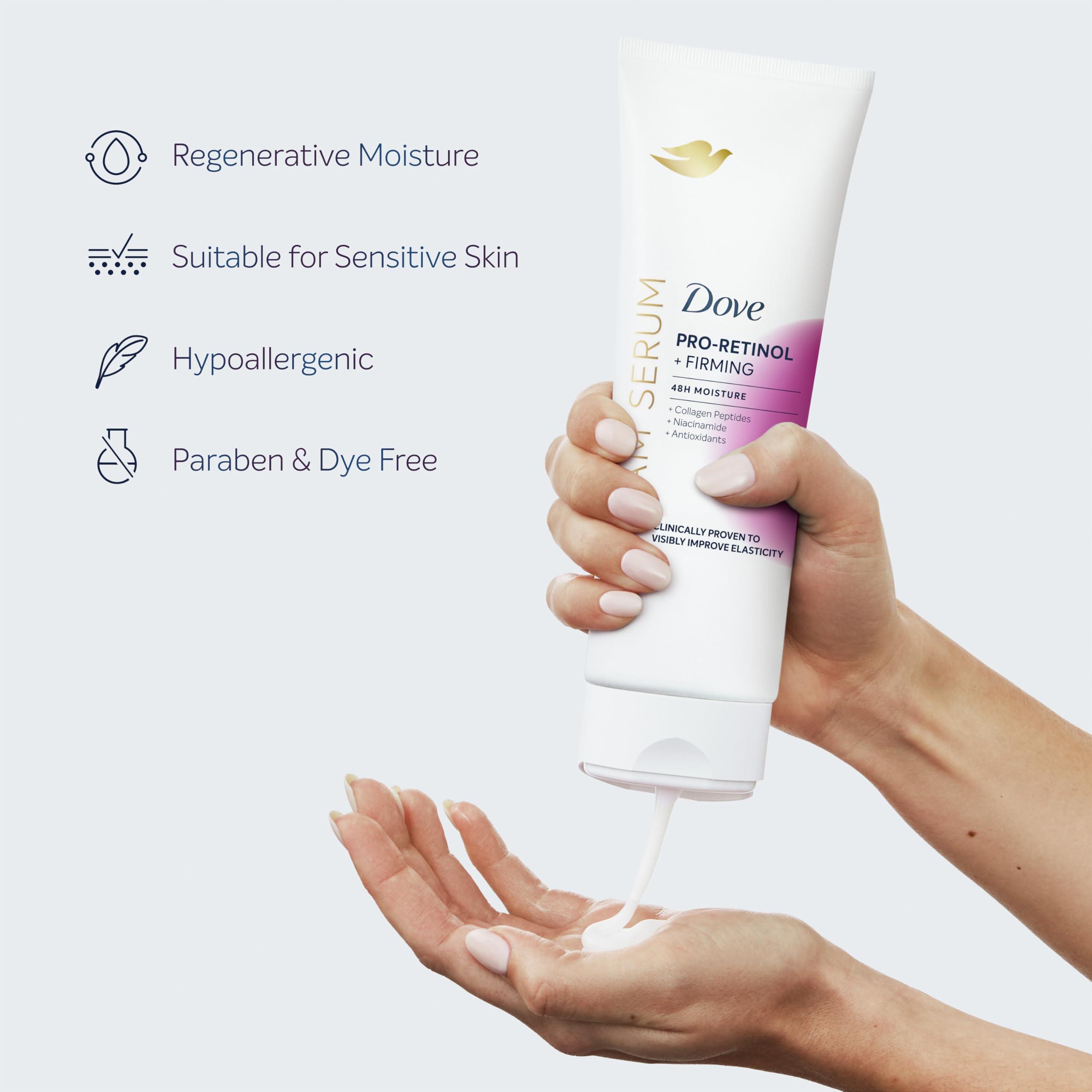 Dove Dove Body Cream Serum Pro-Retinol + Firming for Elasticity and Firmness,with Collagen Peptides, Niacinamide and Antioxidants Lotion, 8 oz