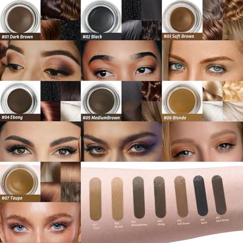 Fillwie Dark Brown Eyebrow Pomade, Eye Brow Wax for Women, Long lasting Smudge proof Ideal, for Precision Eyeliner and Brow Definitio