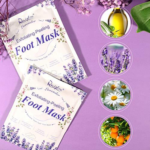 SOLOTREE Foot Peeling Mask, 2 Pack Foot Moisturizing Mask, Lavender Exfoliating Foot Peel Mask, Cracked Heels Repair - for Calluses, Dead & Dry Skin
