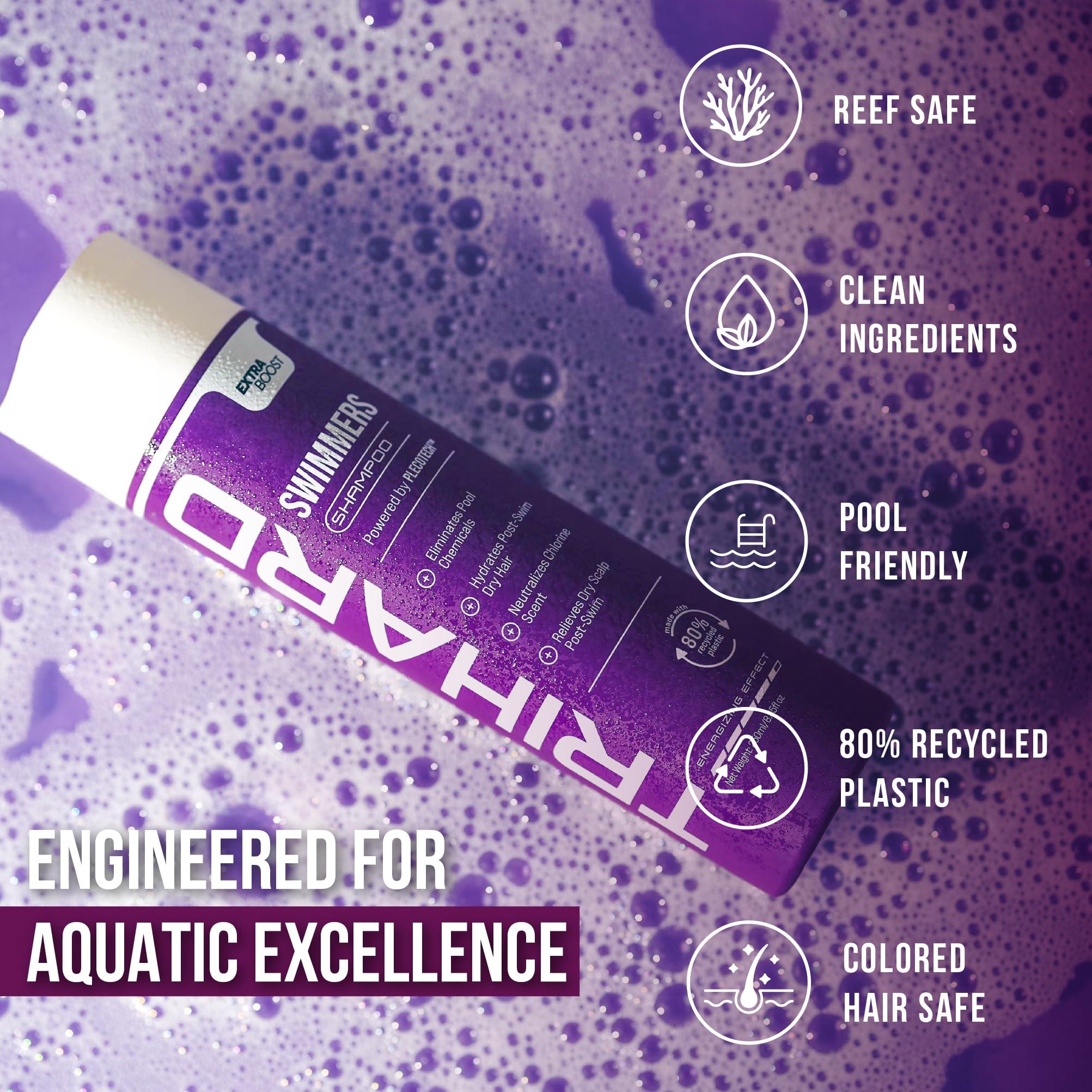 TRIHARD TRIHARD Swimmers Shampoo Extra Boost | Removing Chlorine and Hard Water Negative Effects | Specialized Swim Shampoo (Pack of 2)