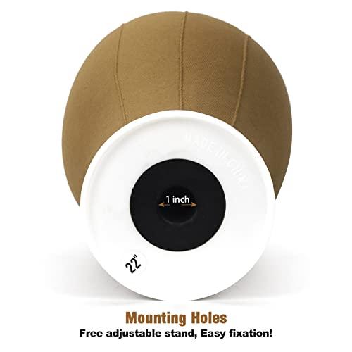 Bileaf 22 Inch Canvas Block Head Wig Mannequin Head Display Styling Poly Canvas Wig Head with Stand for Making Wigs