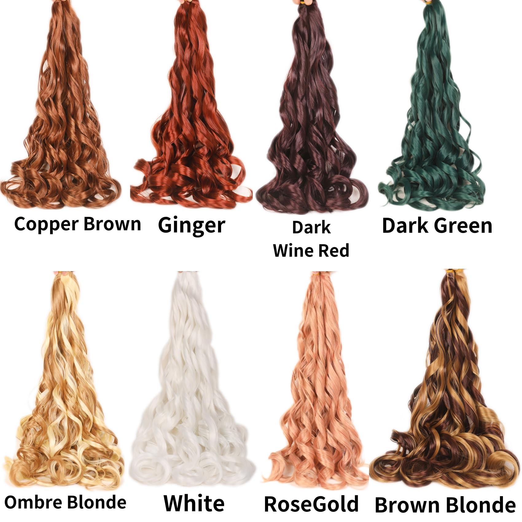 Leticia Ginger French Curl Braiding Hair Curly Loose Wave Braiding Hair Synthetic Fiber Soft 24 inch